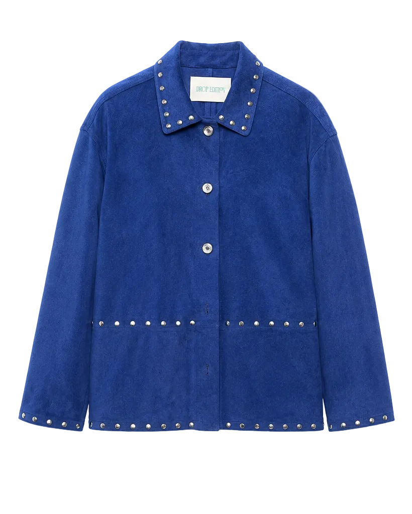 DROP EDITION Bleu Suede Jacket