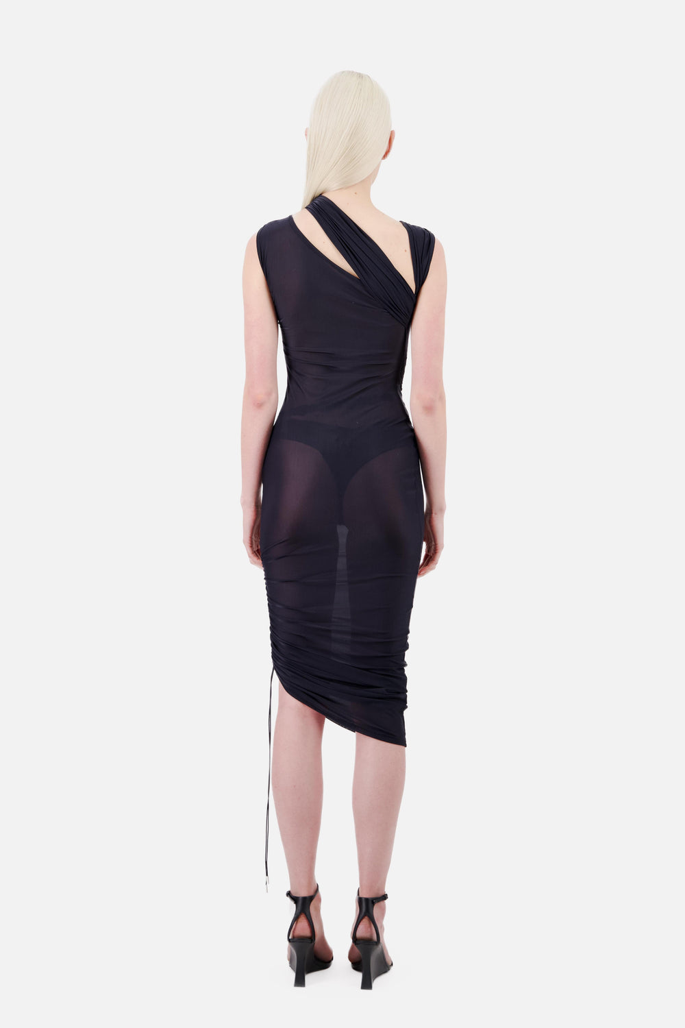 VAILLANT Assymetric Jersey Knotted Dress with Twist Neckline