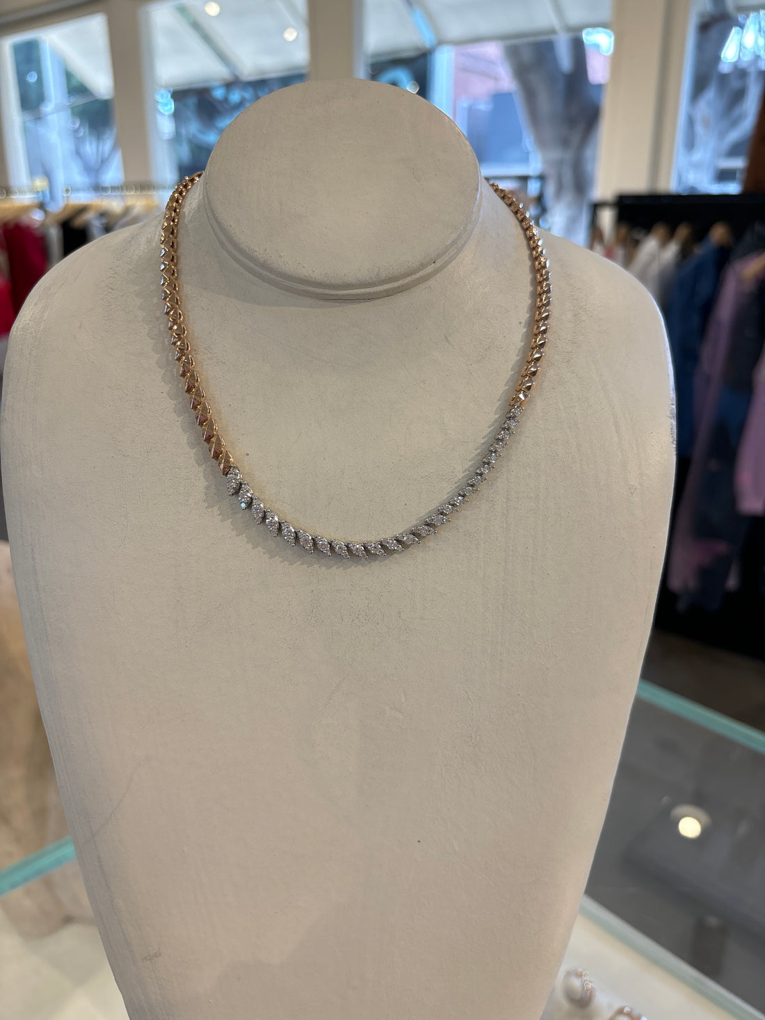 ECCE Marquise Diamond Tennis Necklace