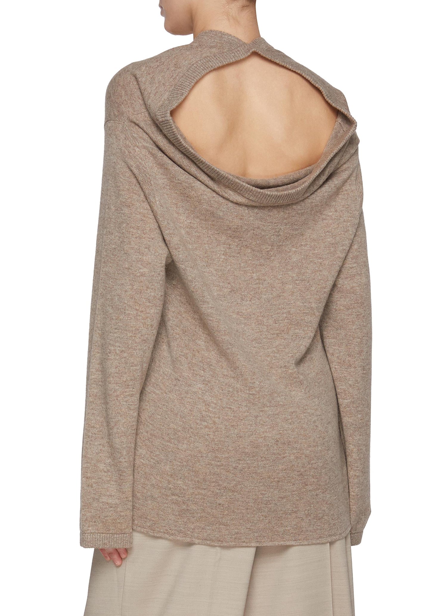 GIA STUDIOS Quartz Wool Blend V-neck Long Sleeve Top