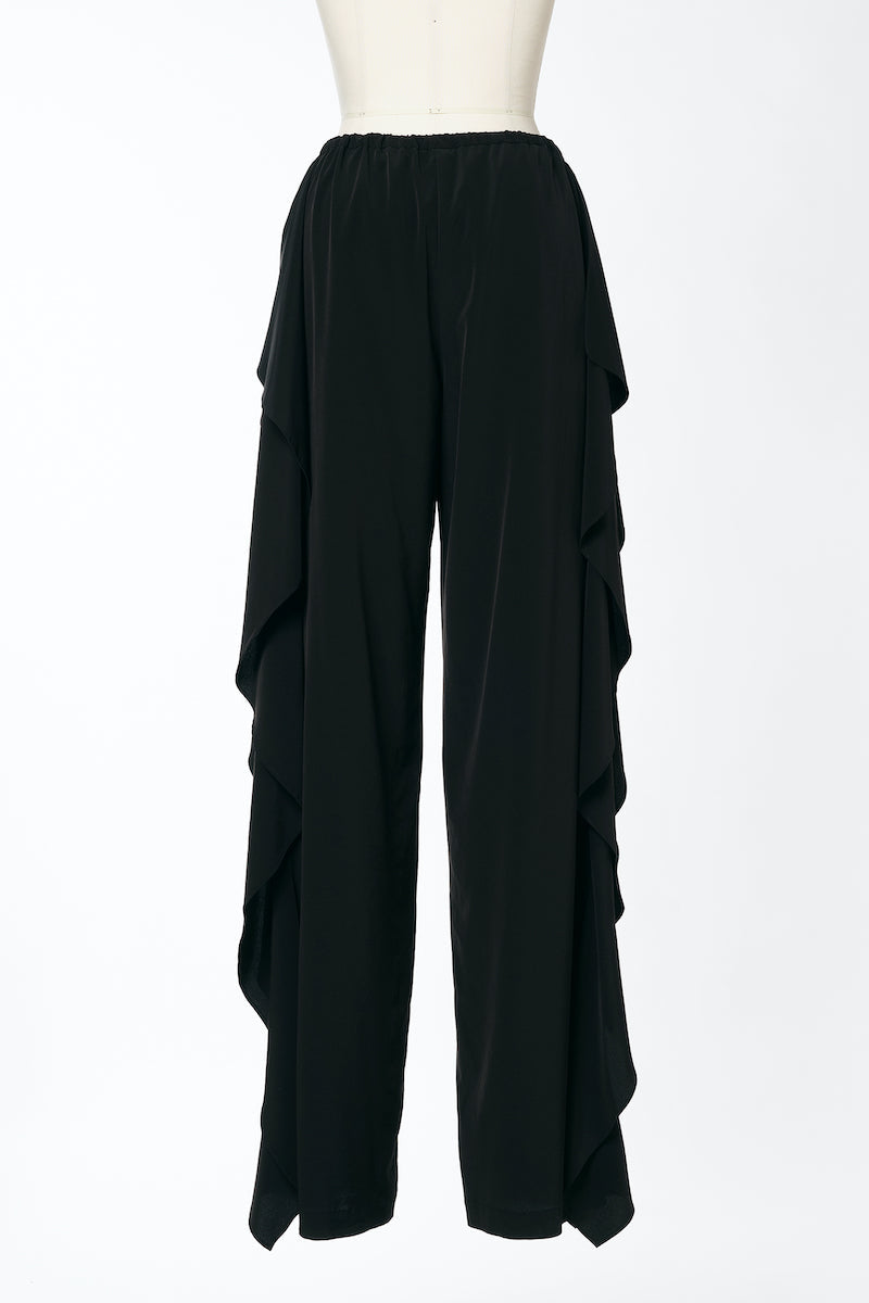 FETICO Lace Paneled Ruffle Trousers