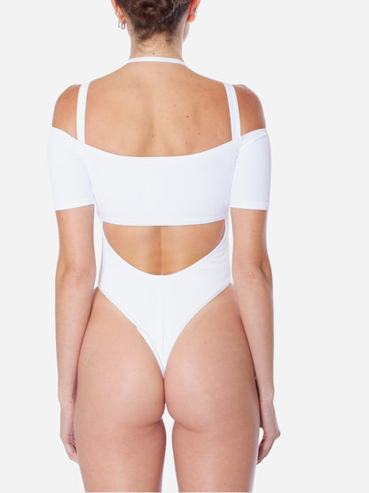 ANDREADAMO Swimsuit With Crop T-shirt and Strappy Details
