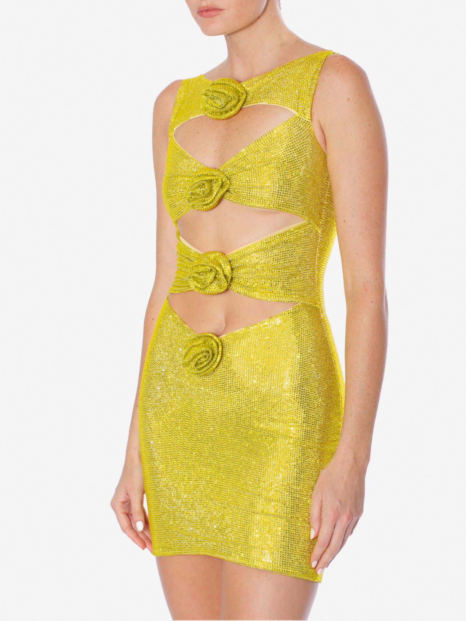 GIUSEPPE DI MORABITO Rose detail Cut Out Mini Dress