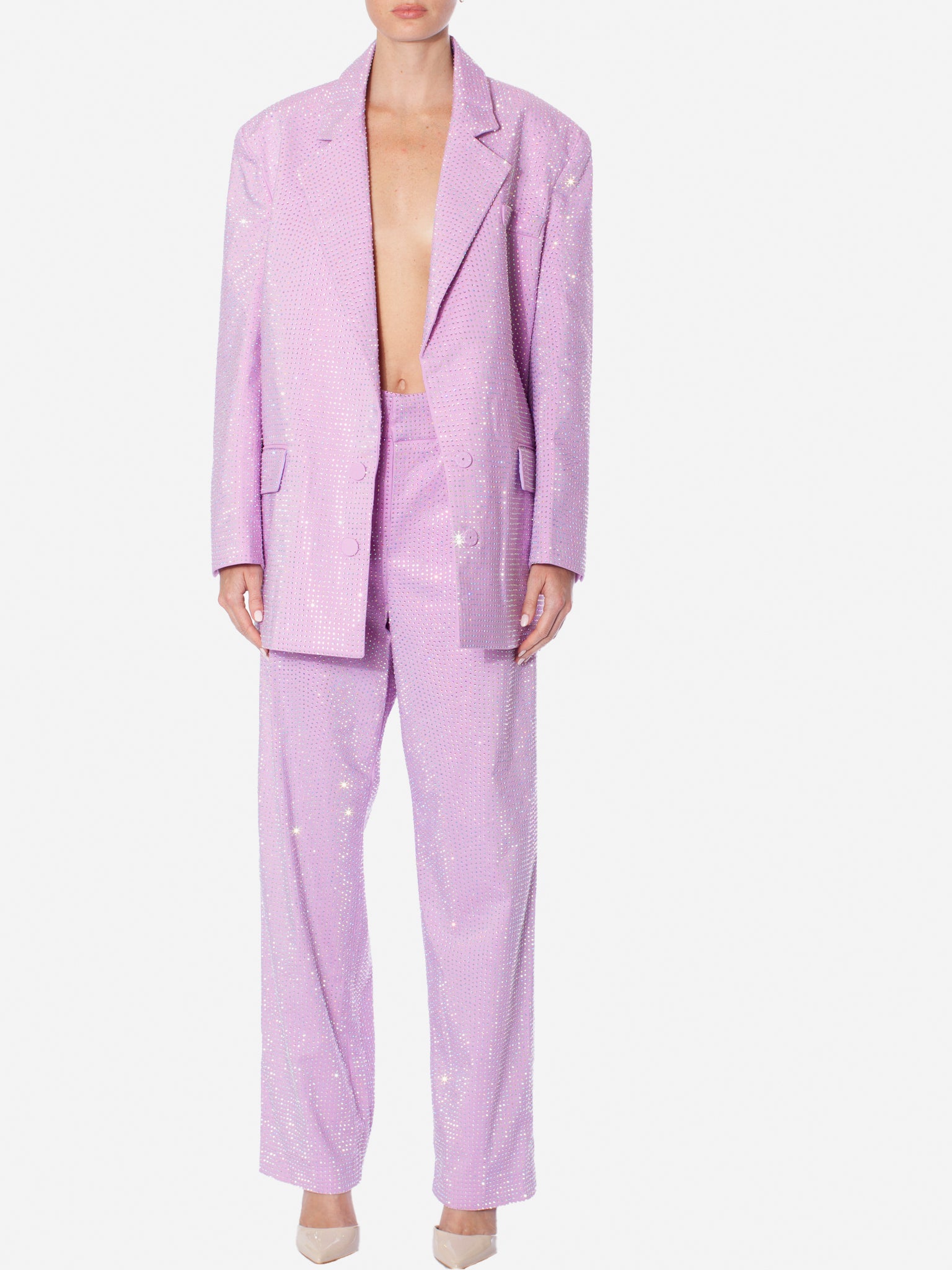 Giuseppe Di Morabito crystal-embellishment trousers - Purple