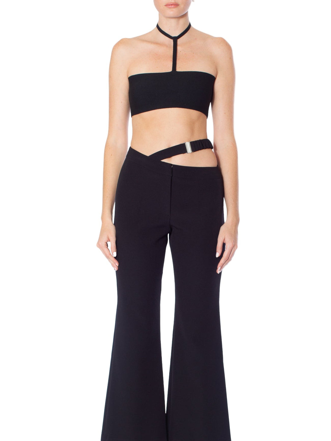 ANDREADAMO Stretch Knit Halter Neck Mini Top