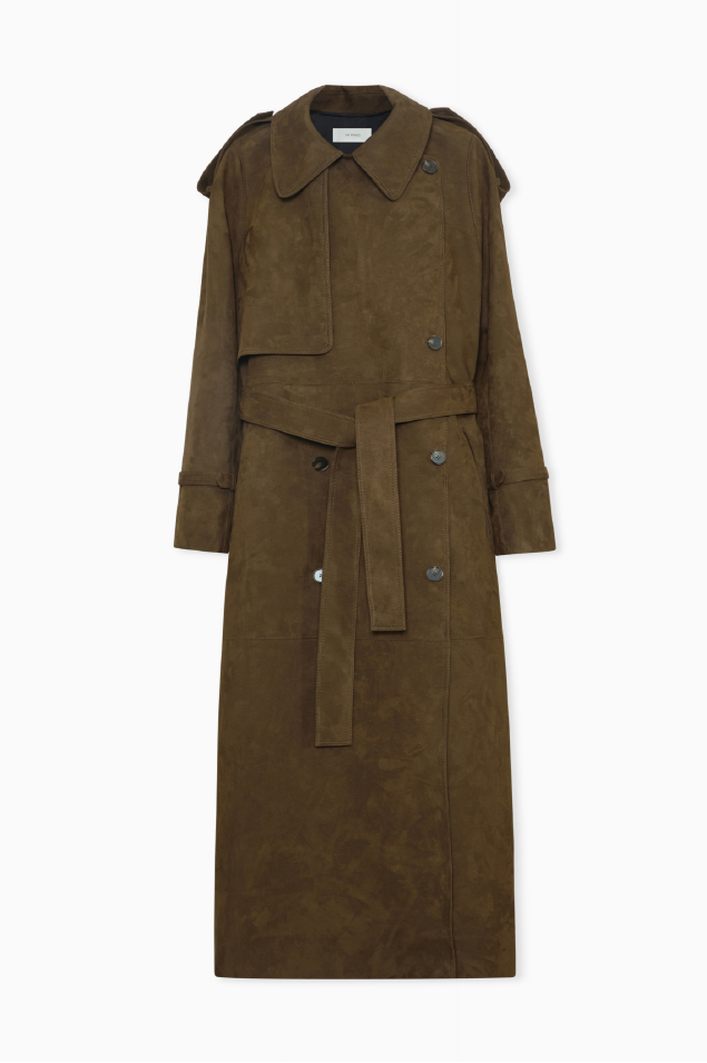 GIA STUDIOS Mocha Suede Trench Coat