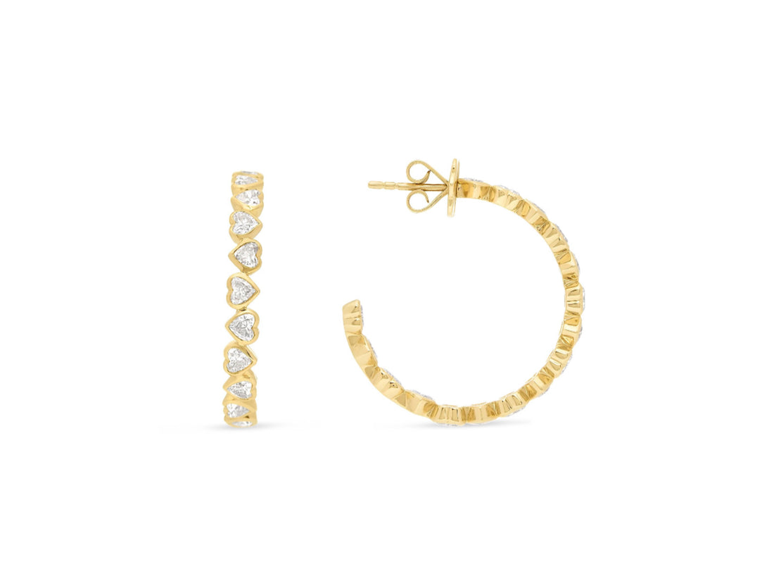LUMENIRI The Noura Bezel Set Heart Hoops