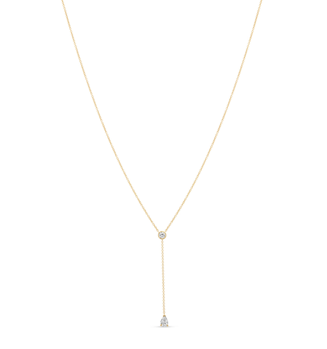 LUMENIRI The Cadena Lariat Necklace Pear Drop