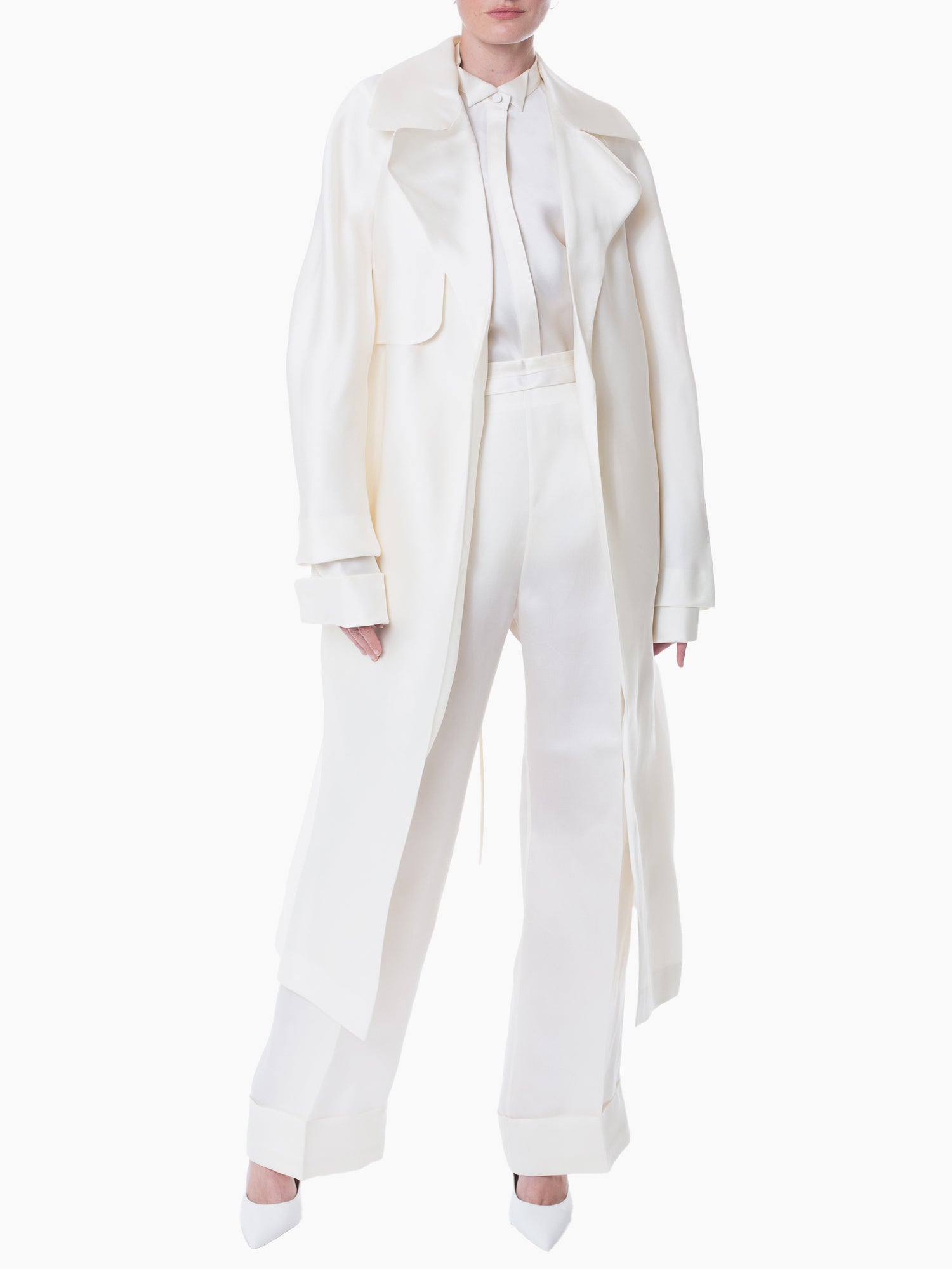 GIA STUDIOS Silk Trench Coat