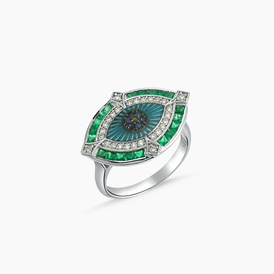 MELIS GORAL Guardian Sapphire, Tsavorite &amp; Diamond Ring