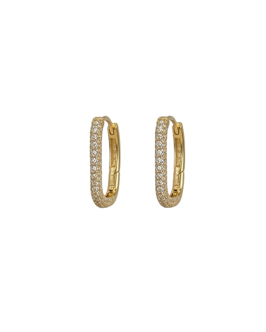 ECCE Rectangle Diamond Gold Earring