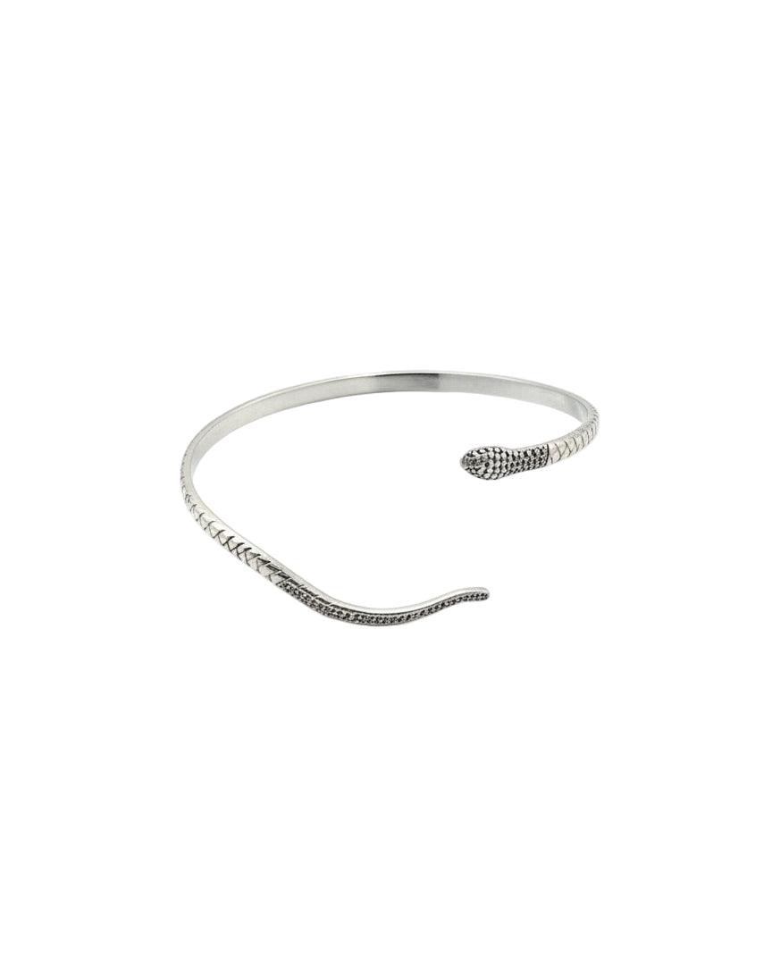 ROSEARK Silver Snake Pave Diamond Bracelet