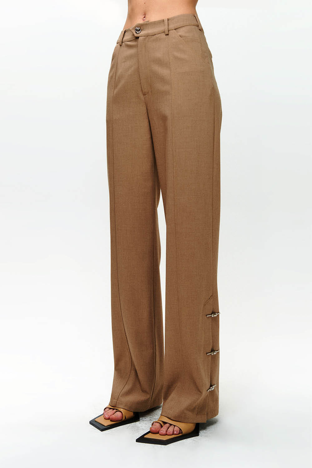 HAN WEN Hem-Slits Straight-Leg Trouser