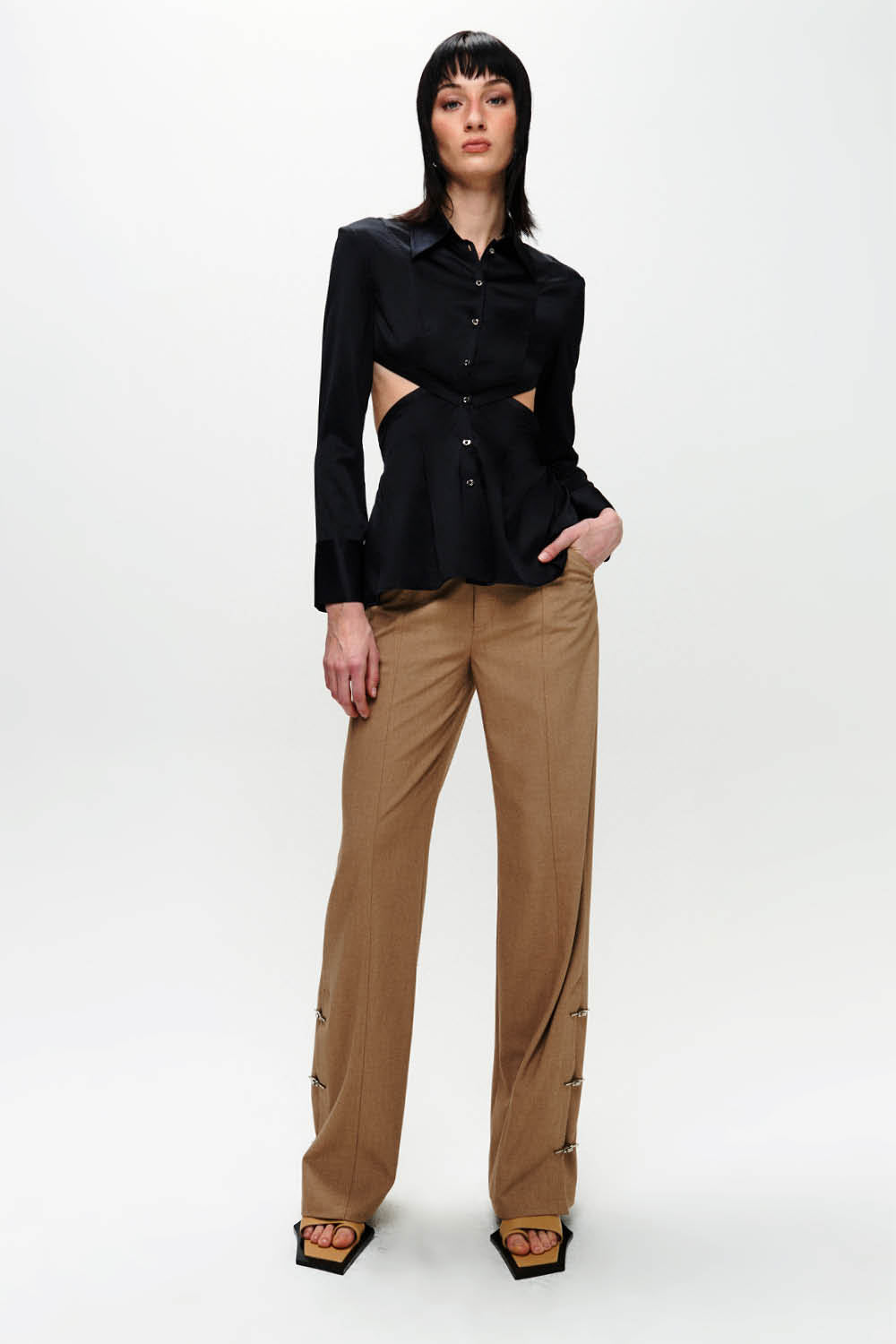 HAN WEN Hem-Slits Straight-Leg Trouser