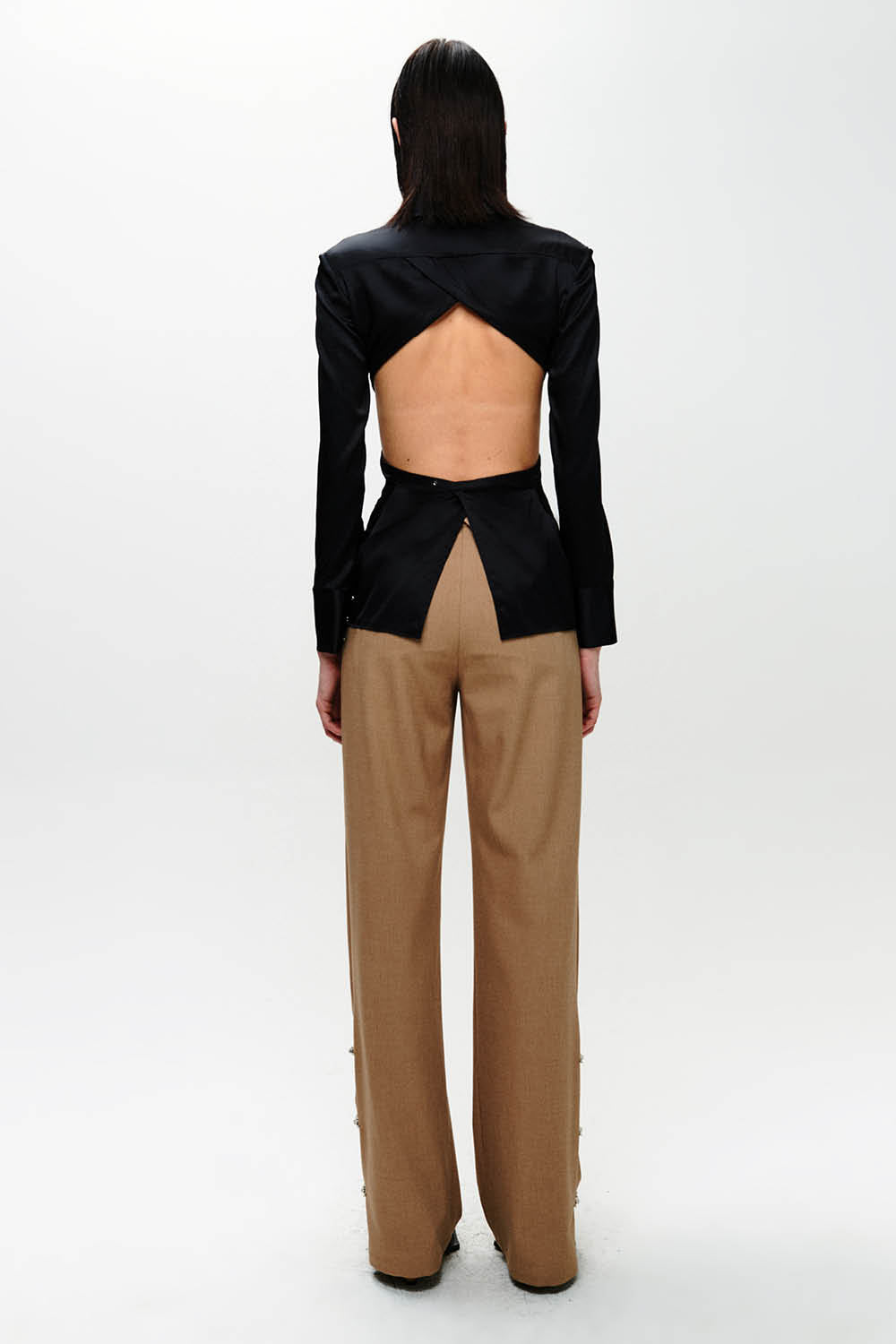 HAN WEN Hem-Slits Straight-Leg Trouser