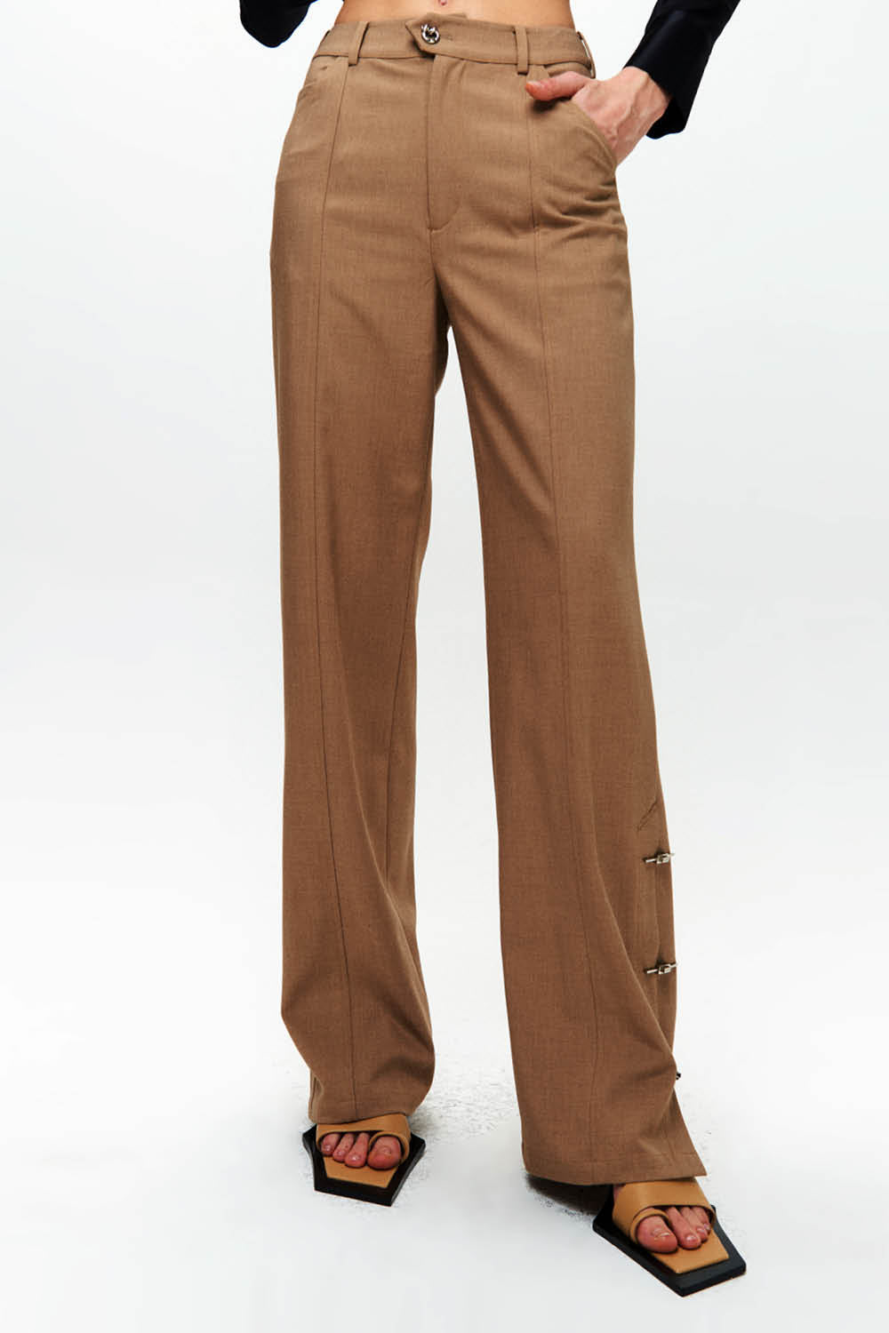 HAN WEN Hem-Slits Straight-Leg Trouser