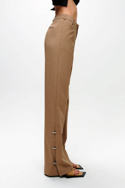 HAN WEN Hem-Slits Straight-Leg Trouser