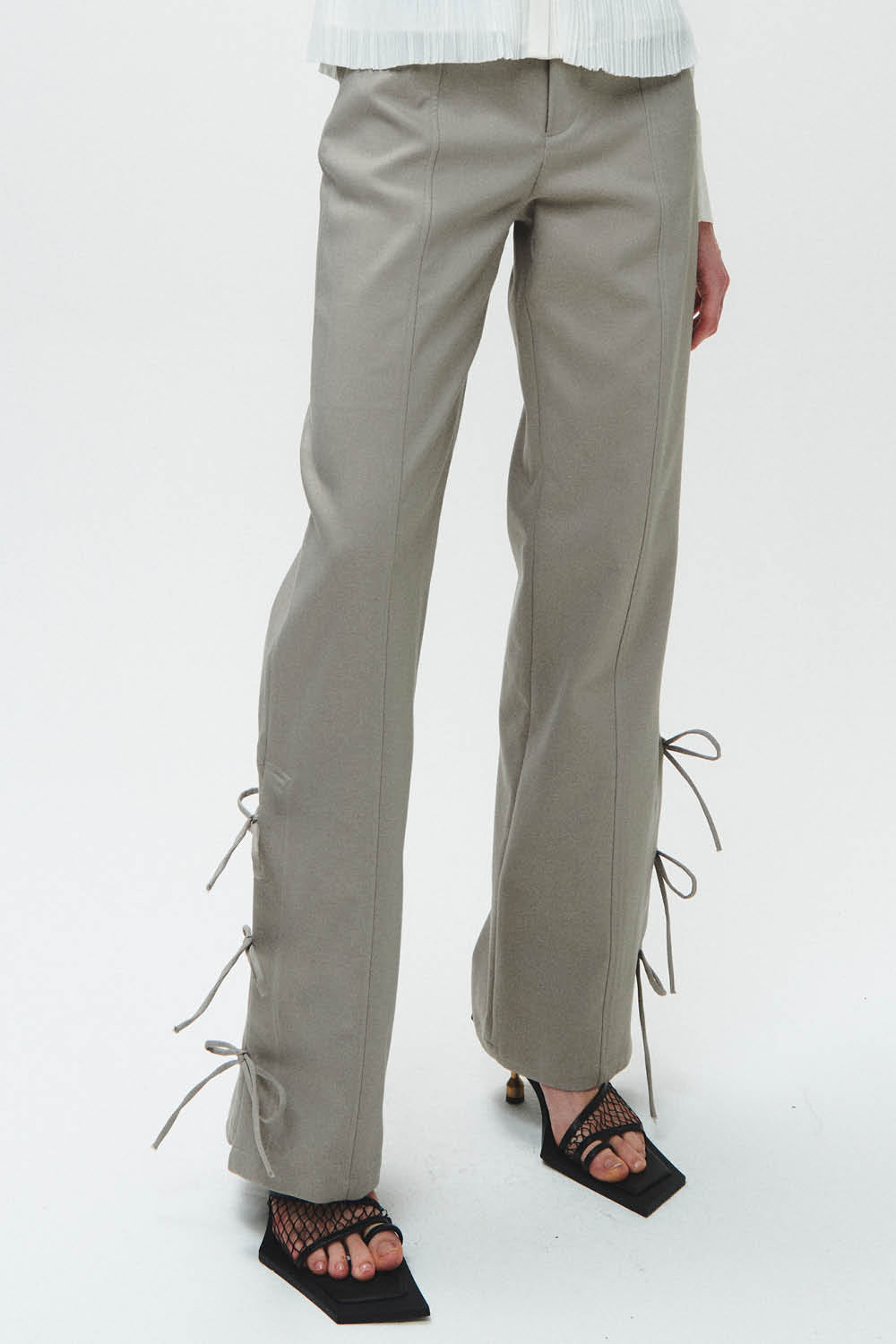 HAN WEN Hem-Ties Straight-Leg Trouser