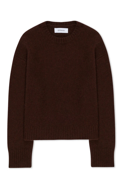 SPRWMN Heavy Classic Crew Neck Sweater in Americano