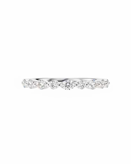 LUMENIRI Marquise and Round Stackable Ring in White Gold