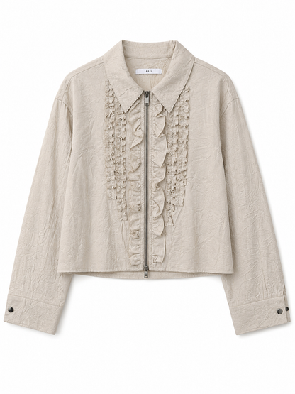 AOTC Greyson Ruffle Zip Blouse