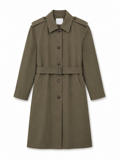 AOTC The Brady Olive Belted Trench Coat
