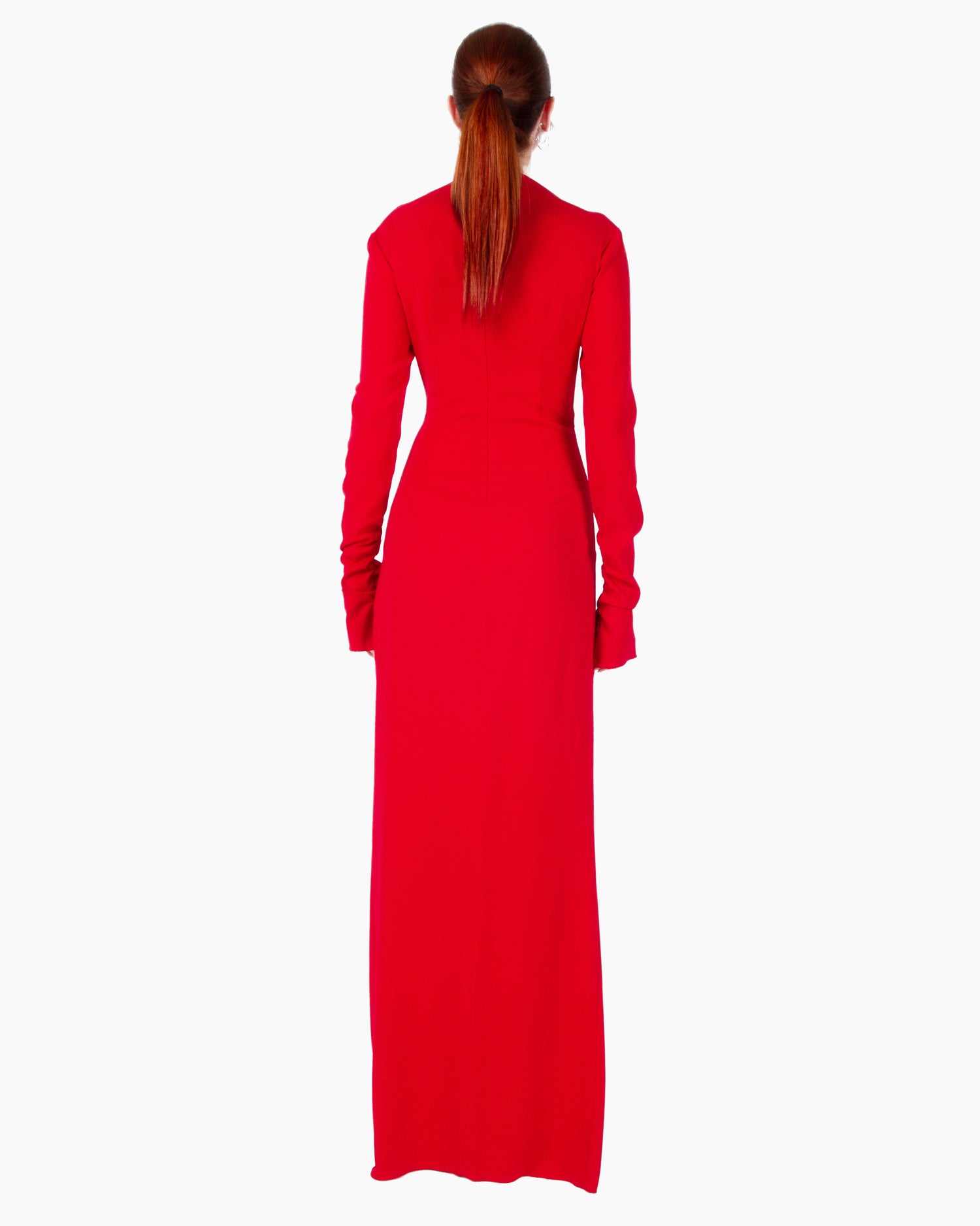 ANDREADAMO Technical Silklong Dress With Leaf