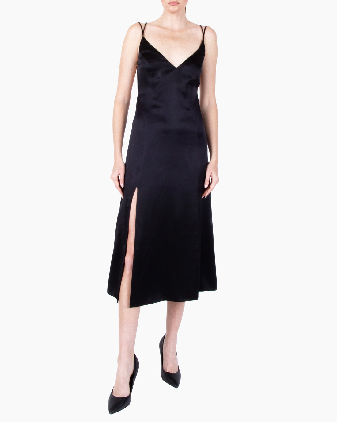 KIKI DE MONTPARNASSE Soie Tie Back Flared Midi Slip