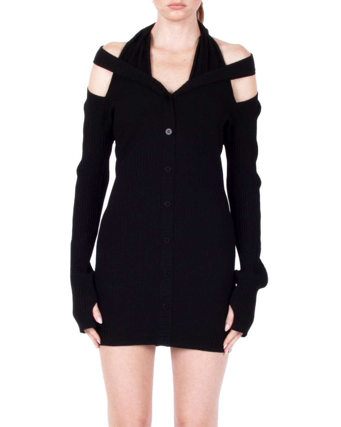 ANDREADAMO Ribbed Knit Mini Dress