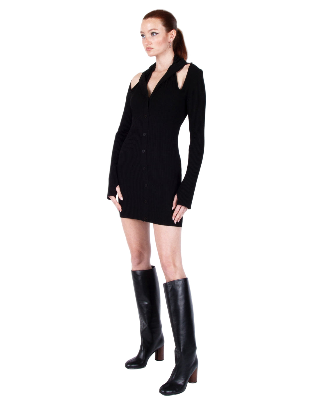 ANDREADAMO Ribbed Knit Mini Dress