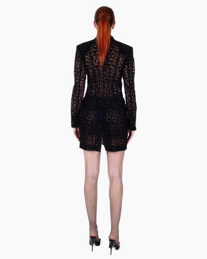 SITUATIONIST Cheetah Print Lace Blazer