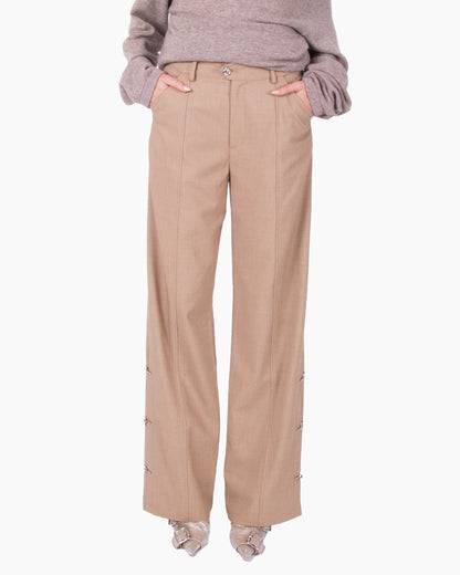 HAN WEN Hem-Slits Straight Leg Trouser