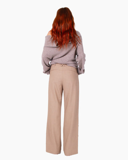 HAN WEN Hem-Slits Straight Leg Trouser