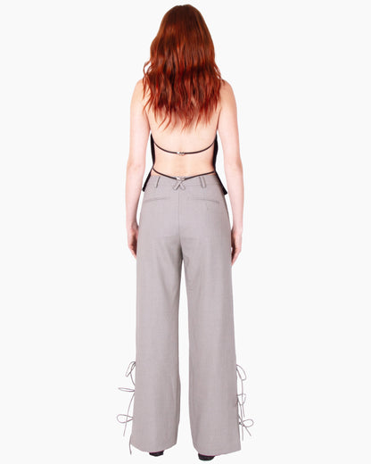 HAN WEN Hem-Ties Straight-Leg Trouser