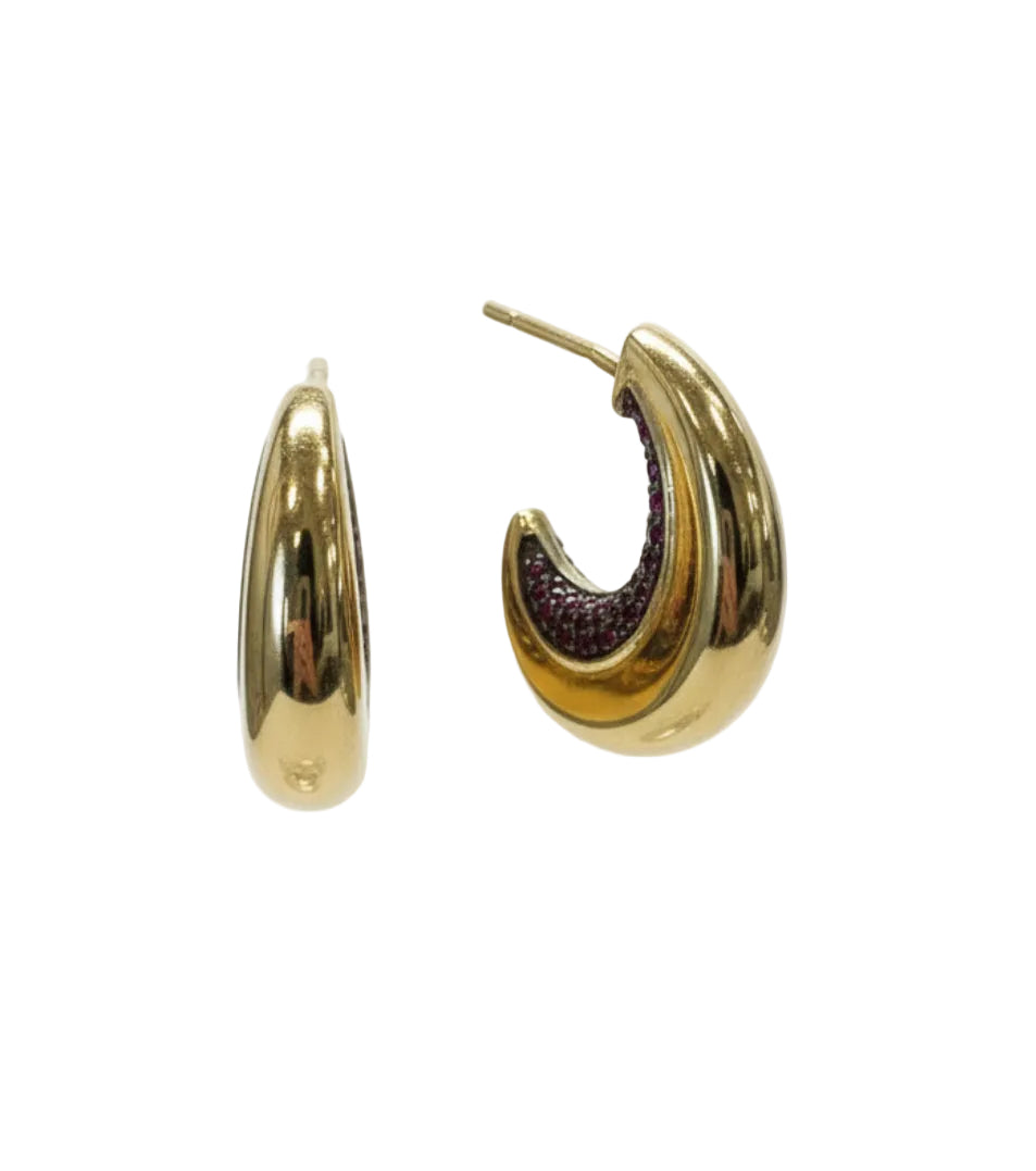 TALES OF STONES Curvy Ruby Earrings