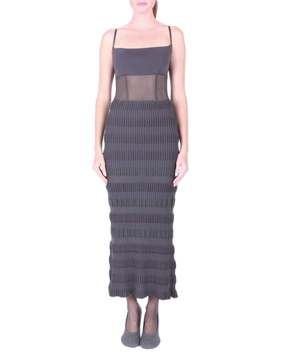 FETICO Stripe Knit Cami Dress in Gray SHOP CURVE FETICO Stripe Knit Cami Dress in Gray SHOP CURVE