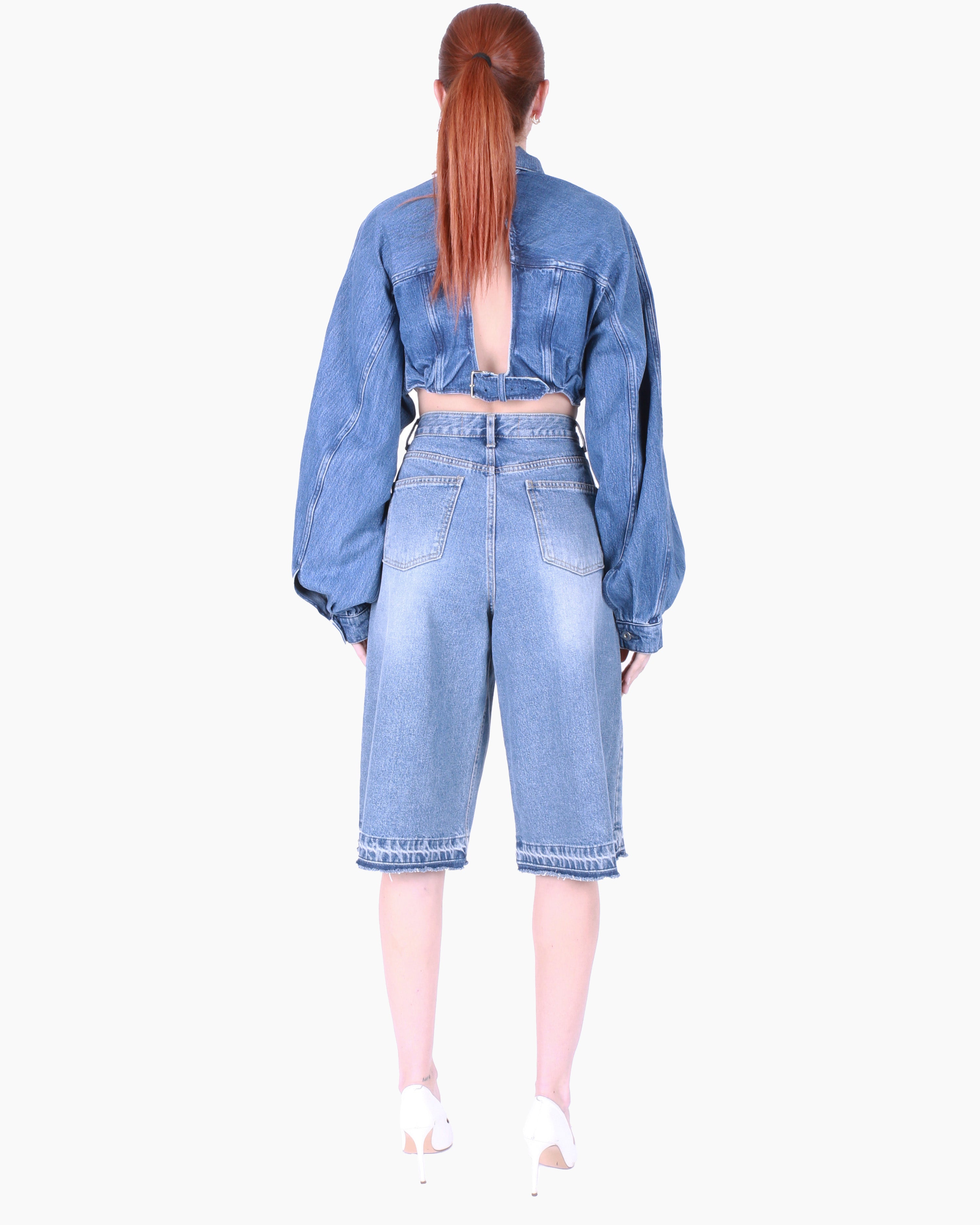 FETICO Organic Denim Cropped Jacket