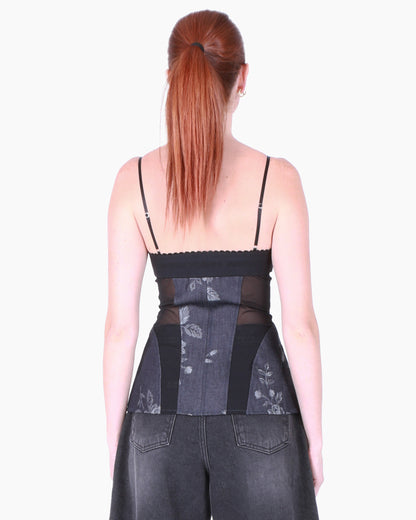 FETICO Rose Denim Bustier