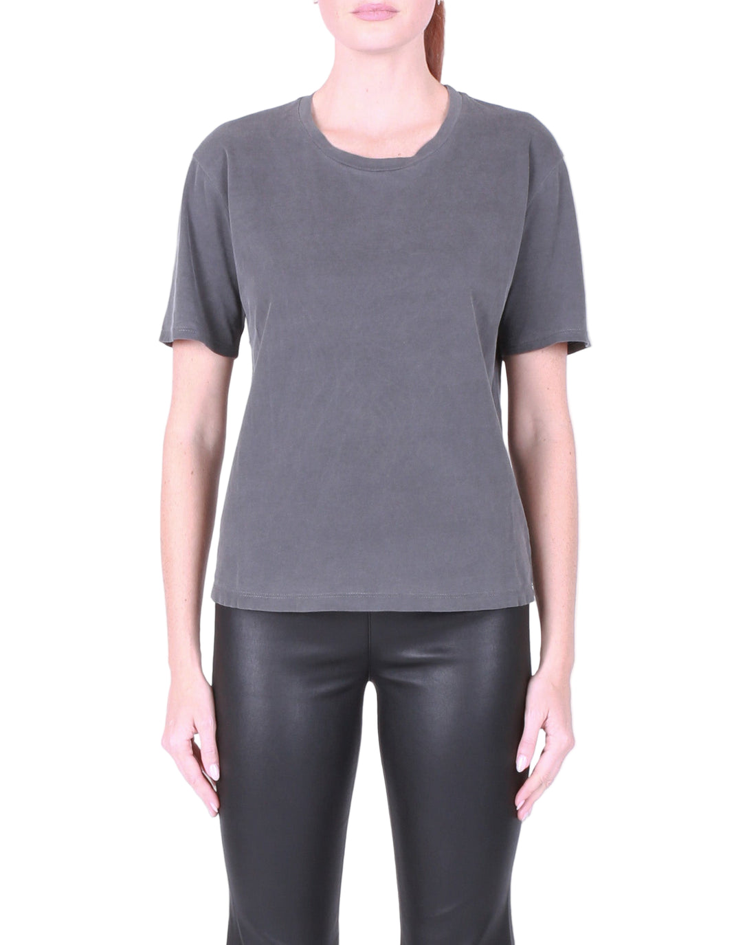MYLES PRICE Short Sleeve Boxy Tee in Pigment Black