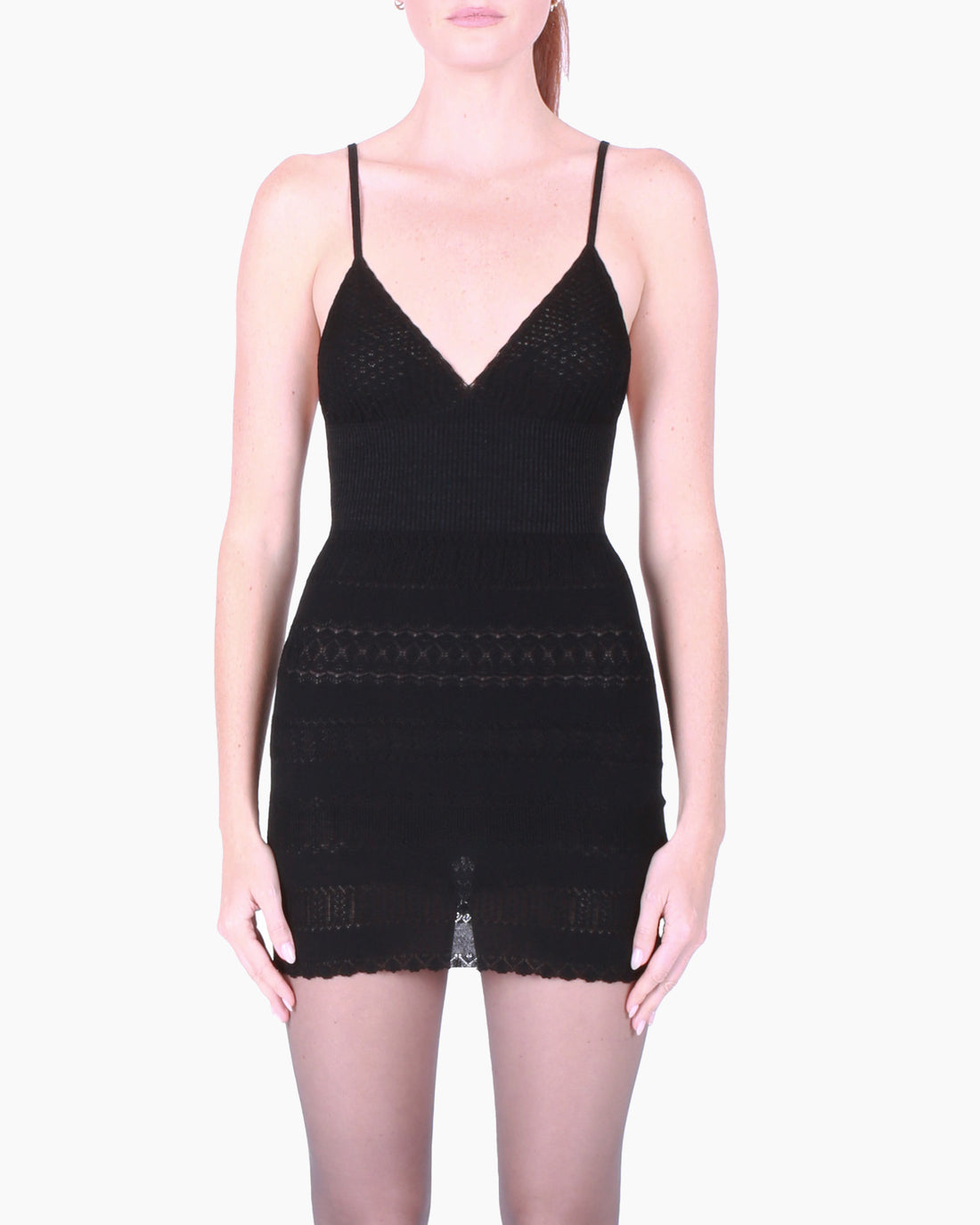 FETICO Stretch Lace Knit Cami Dress