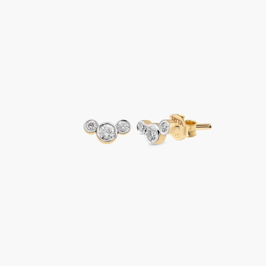 RITA JEWELRY Trio Diamond Studs