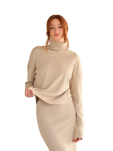 MYLES PRICE LS Boxy Funnel LuxRib Top