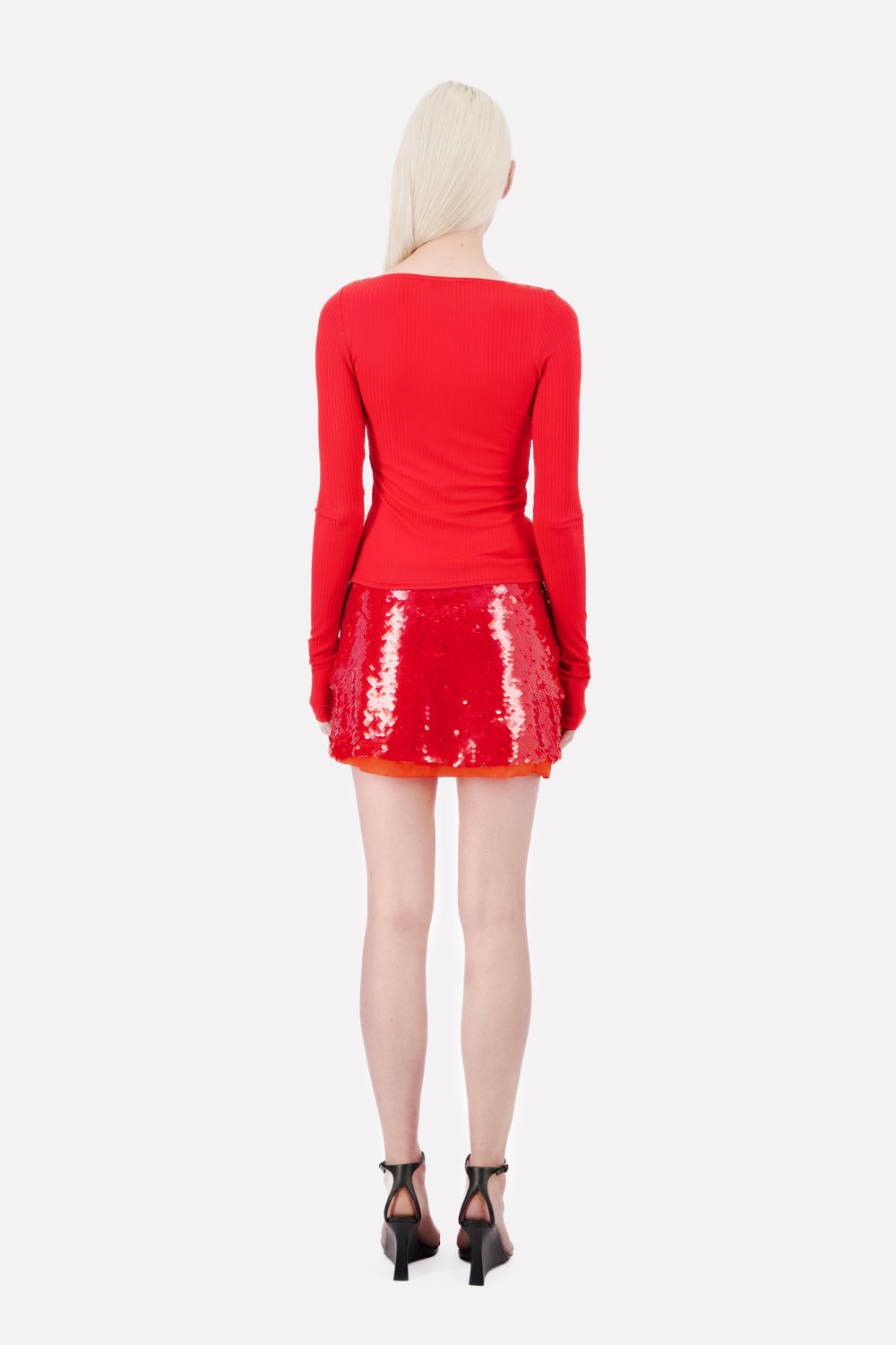 VAILLANT Mini Sequin Skirt with Lace Detail