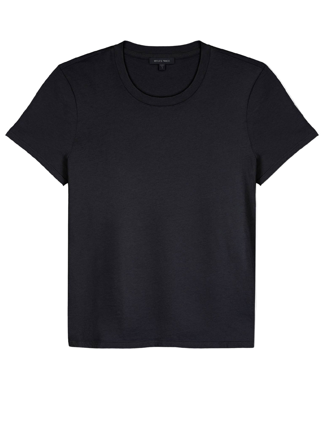 MYLES PRICE Short Sleeve Crew Neck Mini Jersey Tee in Black