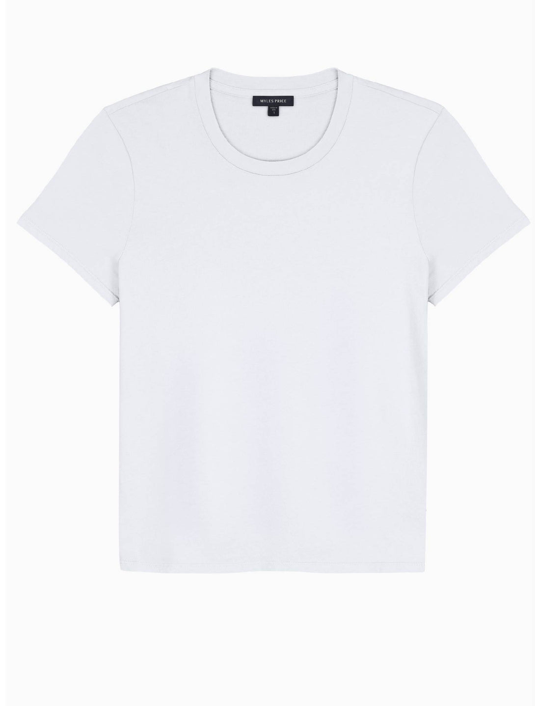 MYLES PRICE Short Sleeve Crew Neck Mini Jersey Tee in White