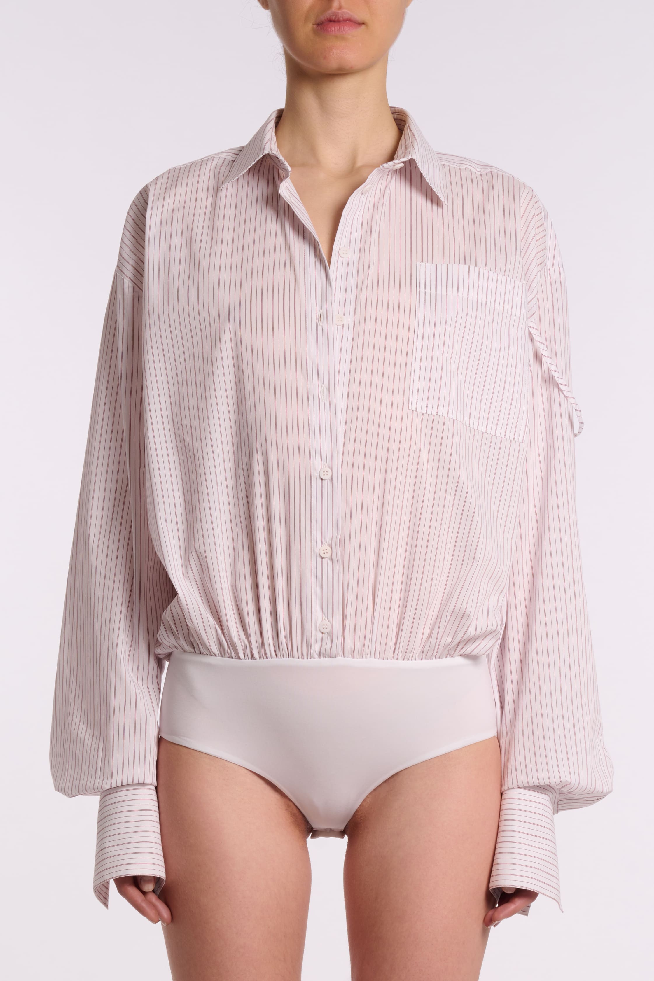 ANDREADAMO Striped Cotton Body Shirt