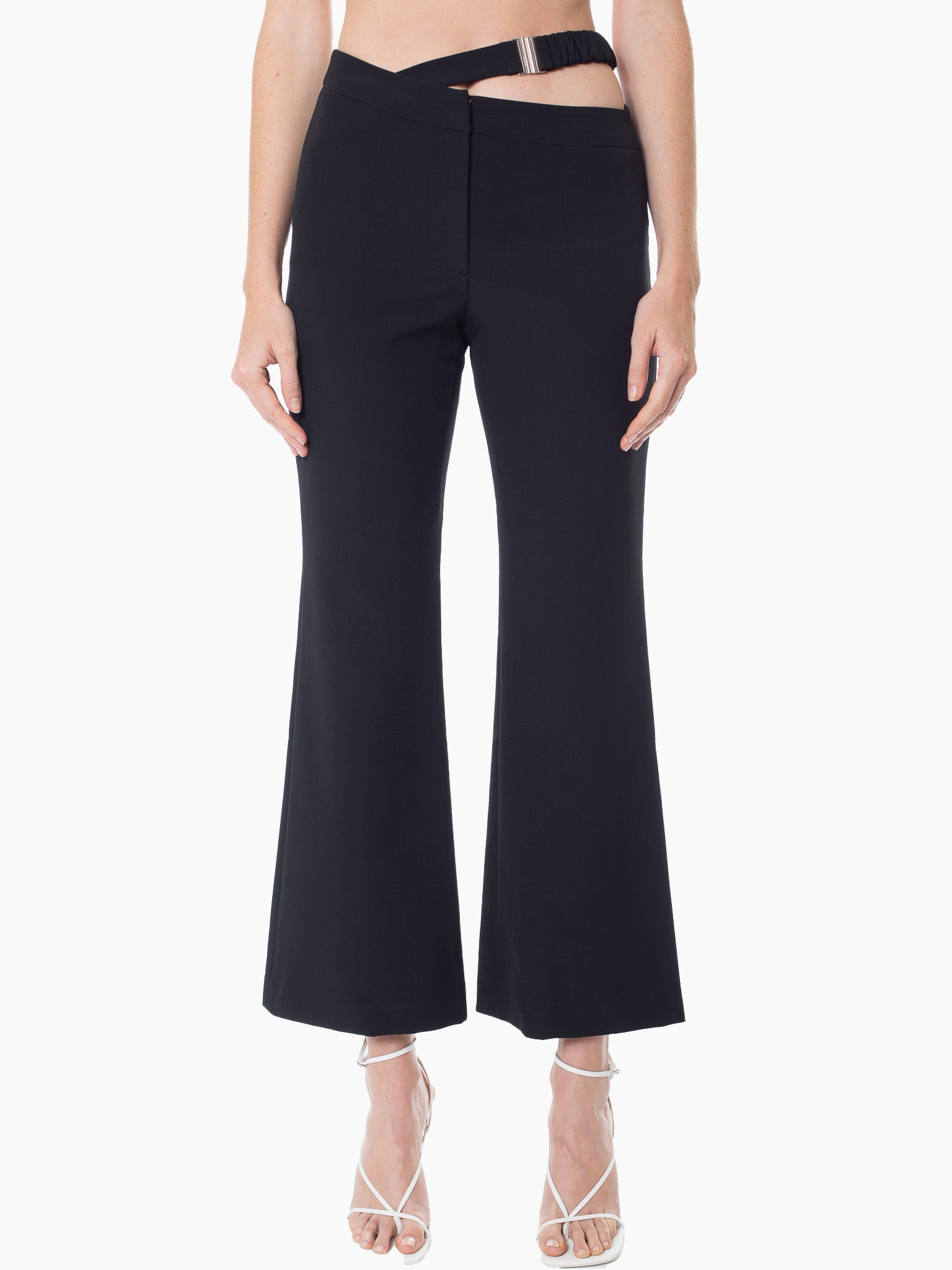 STUDIO J KOO Waist Cross Belt Detail Trousers