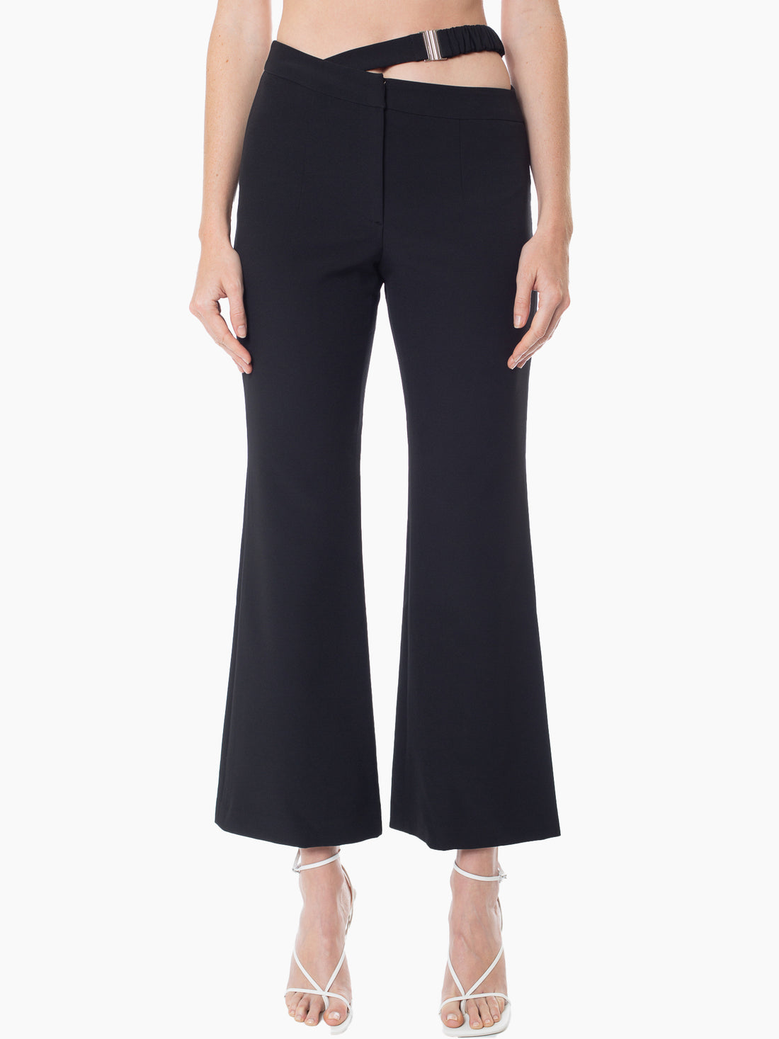Effy Capri Trousers with Wrap Waistband in Mocca