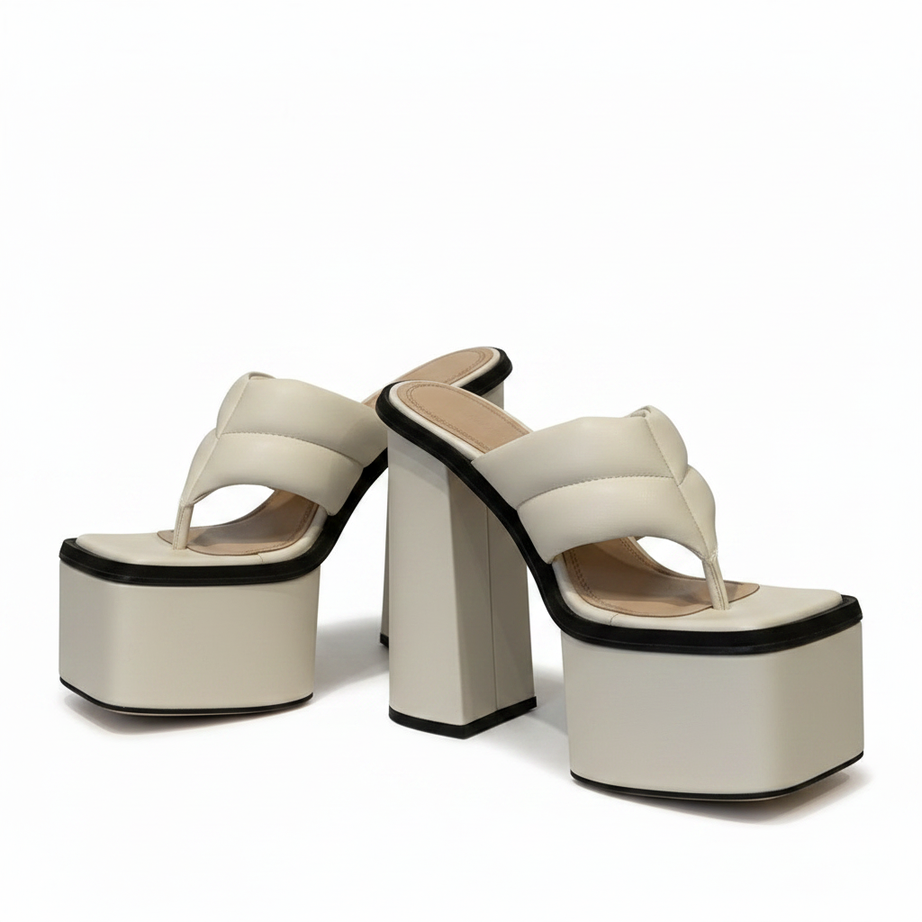 ANDREADAMO Square-toe Platform Sandals