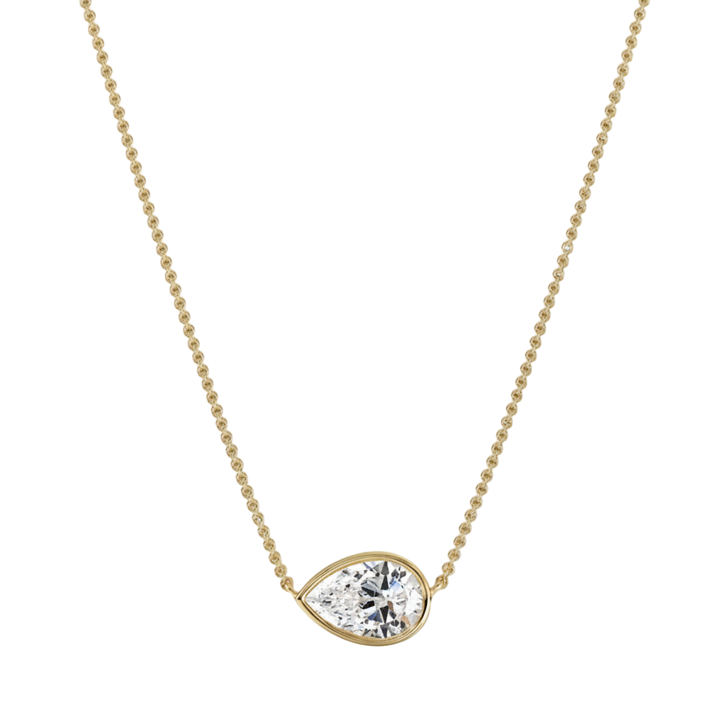 LUMENIRI The Noura Pear Offset Bezel Pendant